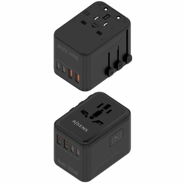 Carregador de Parede Aisens ASPS-2A2C08-BK 25 W Preto