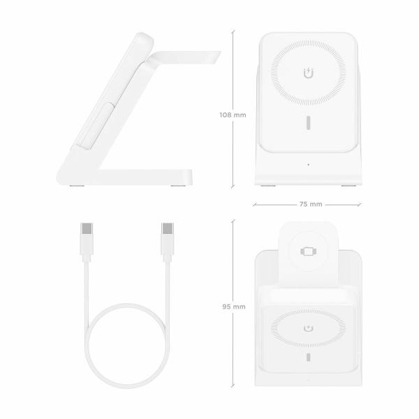 Carregador sem Fios Aisens 4IN1 15WACCS Branco