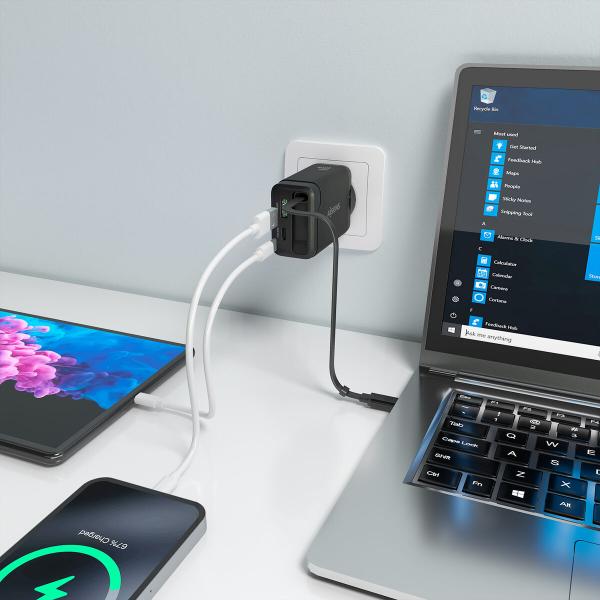 Carregador de Parede Aisens ASCH-65W3P071-BK Preto