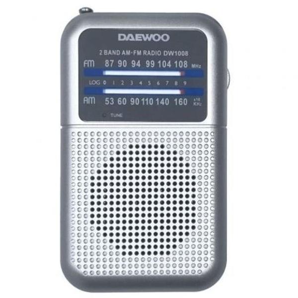Rádio Portátil Daewoo DW1008SL Prateado AM/FM Retro