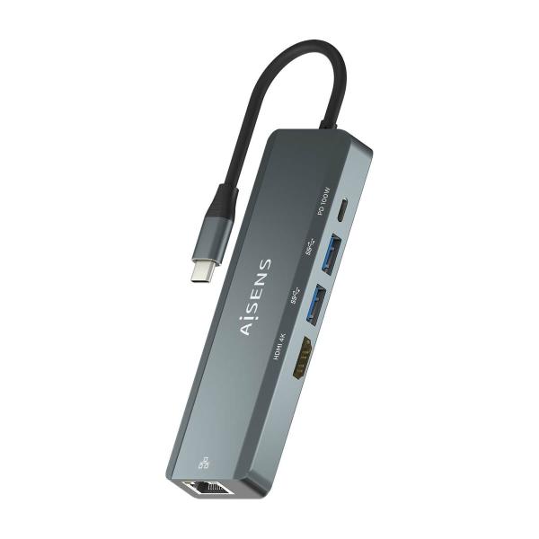 Hub USB Aisens ASUC-5P011-GR Cinzento