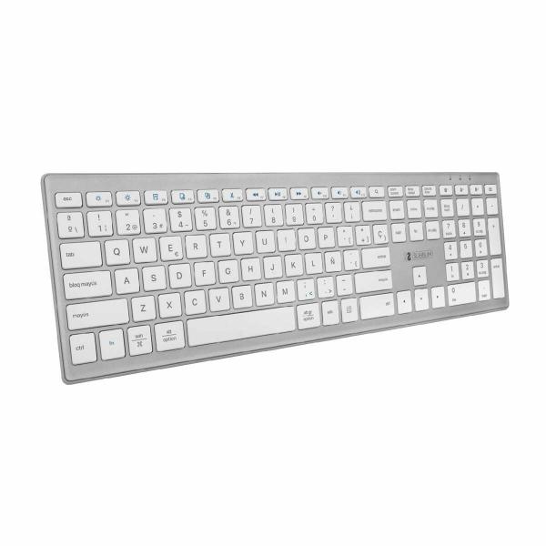 Teclado Bluetooth Subblim Pure Extended Prateado Qwerty espanhol Preto