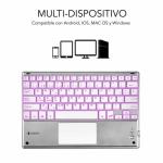 Teclado Bluetooth com Suporte para Táblete Subblim SUB-KBT-SMBT50 Prateado Qwerty espanhol QWERTY