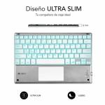 Teclado Bluetooth com Suporte para Táblete Subblim SUB-KBT-SMBT50 Prateado Qwerty espanhol QWERTY