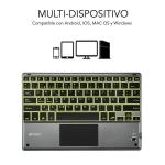 Teclado Bluetooth com Suporte para Táblete Subblim SUB-KBT-SMBT51 Cinzento Multicolor Qwerty espanhol QWERTY