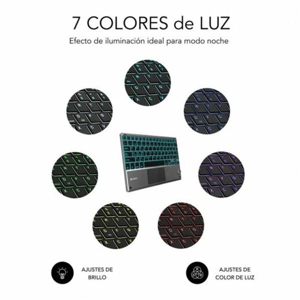 Teclado Bluetooth com Suporte para Táblete Subblim SUB-KBT-SMBT51 Cinzento Multicolor Qwerty espanhol QWERTY