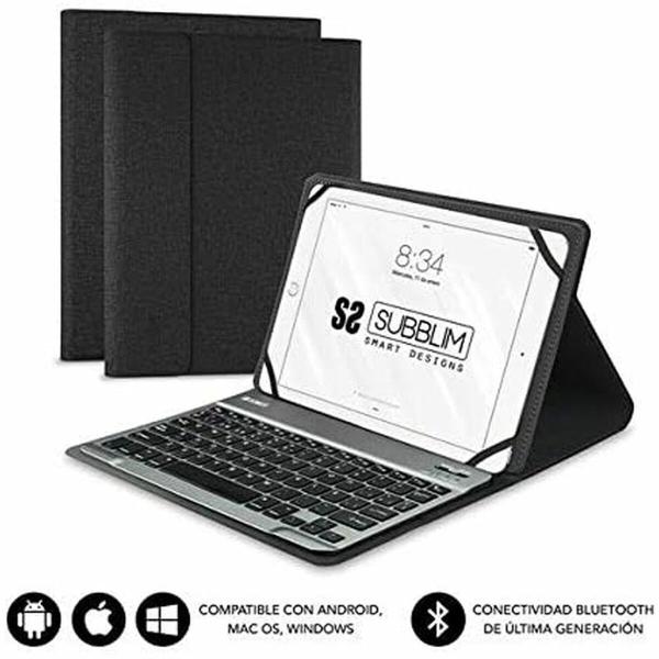 Capa para Tablet e Teclado Subblim SUB-KT2-BT0001 Preto Cinzento Qwerty espanhol