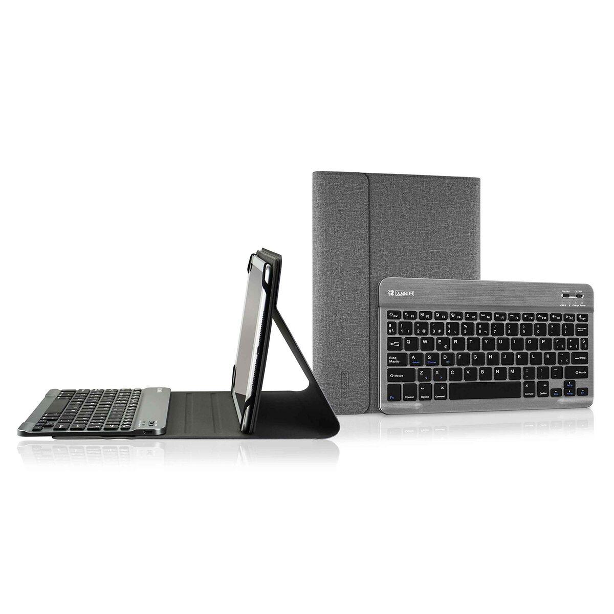 Capa para Tablet e Teclado Subblim SUB-KT2-BT0002 Cinzento Qwerty espanhol Bluetooth