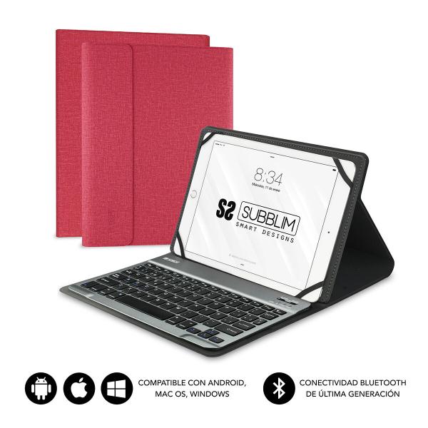 Capa para Tablet e Teclado Subblim SUB-KT2-BT0003 Vermelho Qwerty espanhol