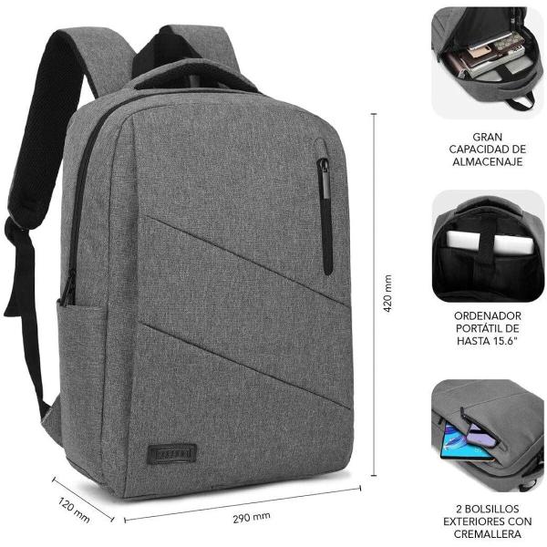 Mochila para notebook Subblim SUBBLIM Cinzento