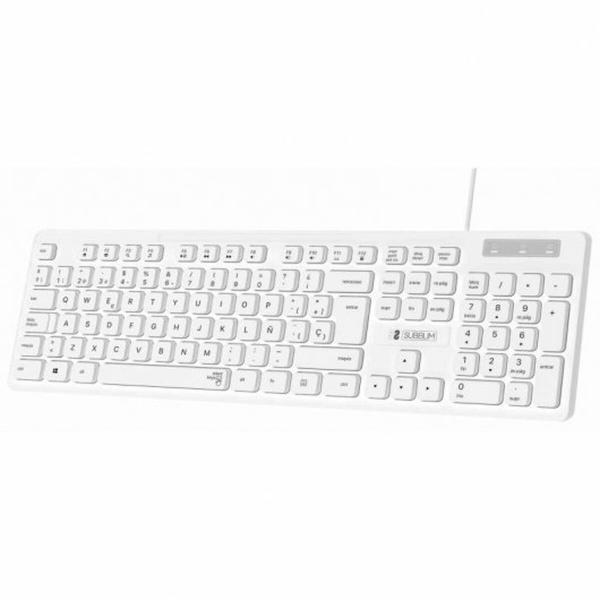 Teclado Subblim SUBKBC-0SSK51 Branco Qwerty espanhol
