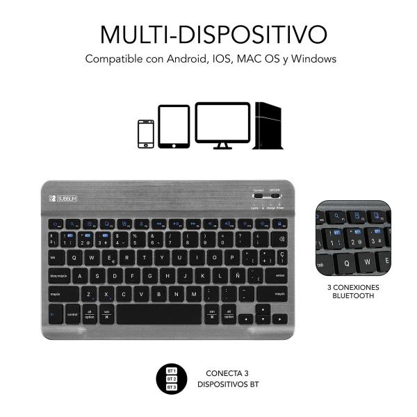 Capa para Tablet Subblim SUBKT3-BTS060 Preto Qwerty espanhol