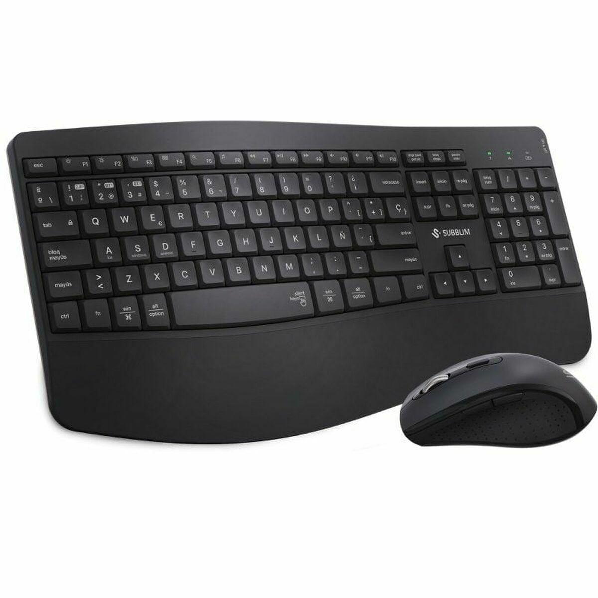 Teclado e Rato Subblim SUBKBC-DCOPW2 Preto