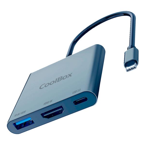 Hub USB CoolBox COO-DOCK-C-31 Cinzento 100 W