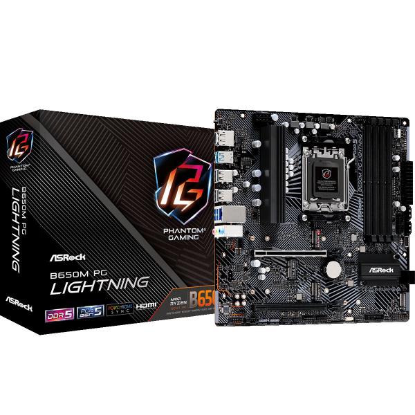 Placa Mãe ASRock B650M PG LIGHTNING AMD B650 AMD AM5