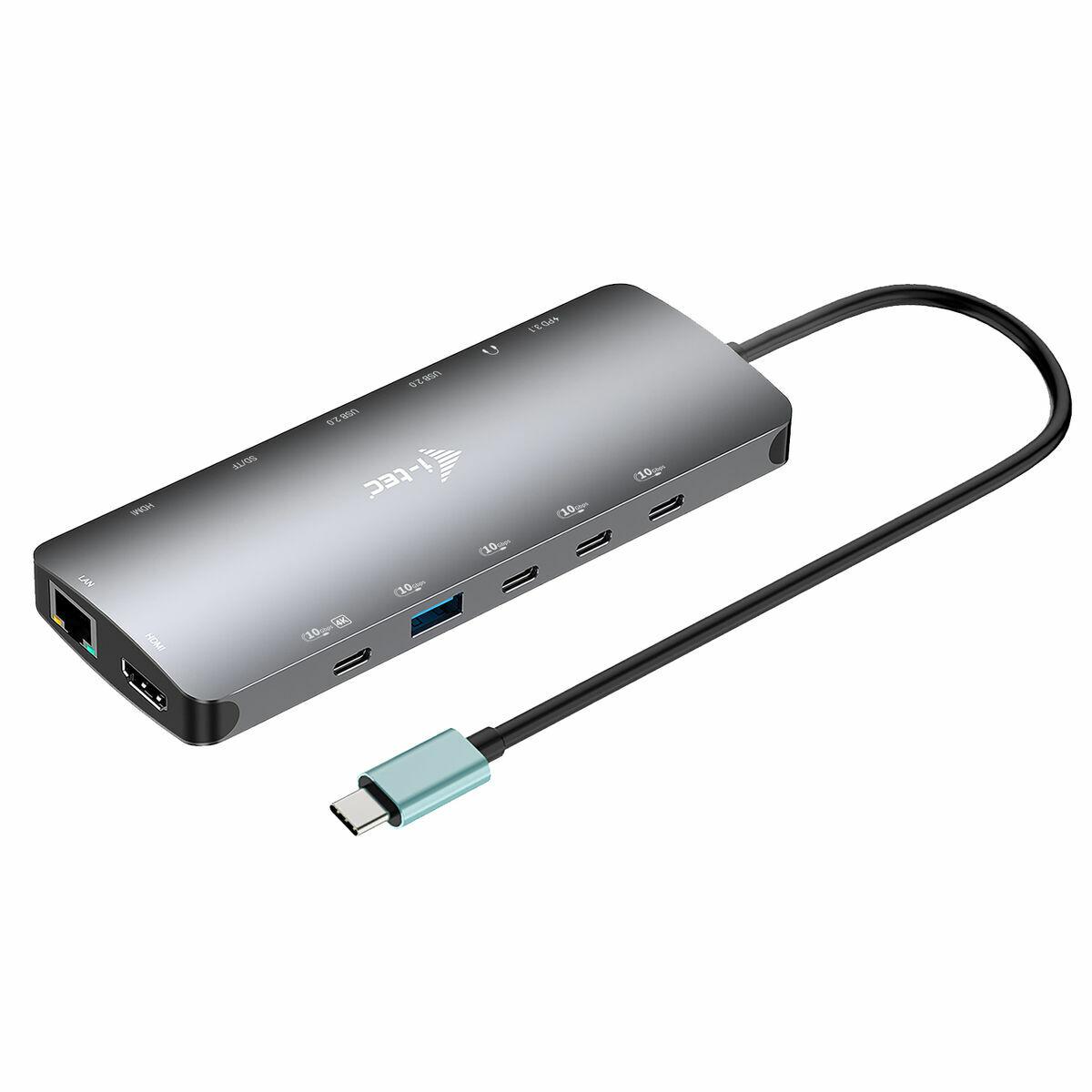 Hub USB i-Tec C31NANOTRIPLEDOCKPD Cinzento