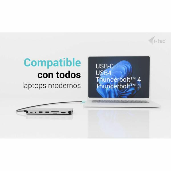 Hub USB i-Tec C31NANOTRIPLEDOCKPD Cinzento