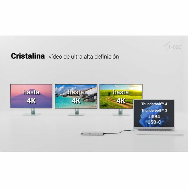 Hub USB i-Tec C31NANOTRIPLEDOCKPD Cinzento