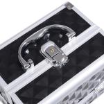 Estojo de Maquilhagem Organizador Cosméticos Profissional Portátil com Fecho e Vários Compartimentos 20x15x15 cm, Preto