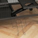 Gaiola para Roedores 80x52x128 cm Casa de 4 Alturas com Rampas Suspensa Rede Bandeja Removível Rodas Cinza Escuro