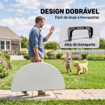 Mesa de Jardim Redonda Mesa de Varanda Dobrável com Estrutura de Aço e Bancada de HDPE Ø122x73 cm Branco