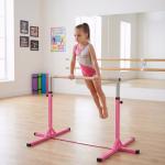 Barra de Ginástica para Crianças com Altura Ajustável 92 - 150 cm Barra Horizontal de Ginástica 197x121x150 cm Rosa