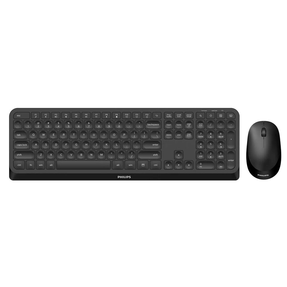 Teclado e Rato Philips SPT6307B/16 Preto QWERTY