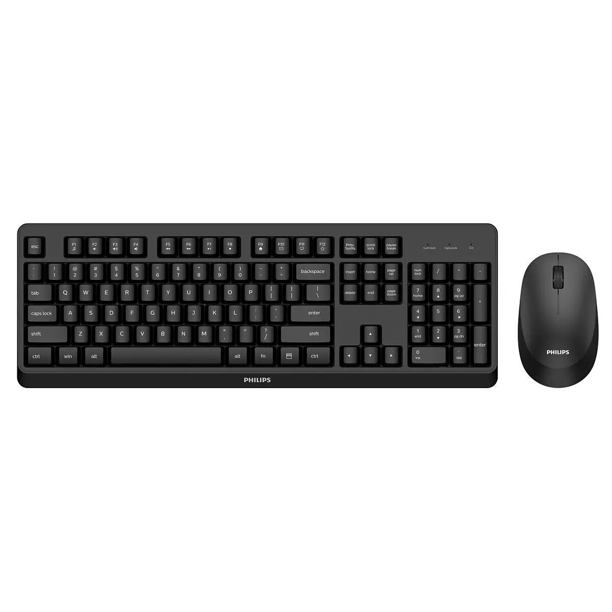 Teclado e Rato sem Fios Philips SPT6307BL/16 Preto Qwerty US