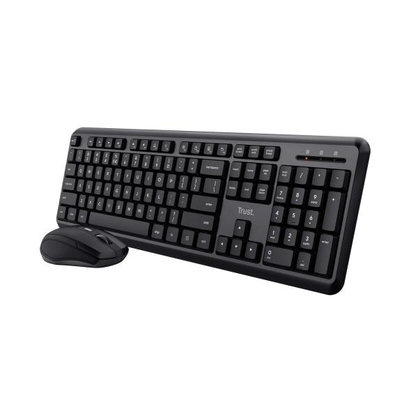 Teclado e Rato sem Fios Trust TKM-350 Preto QWERTY