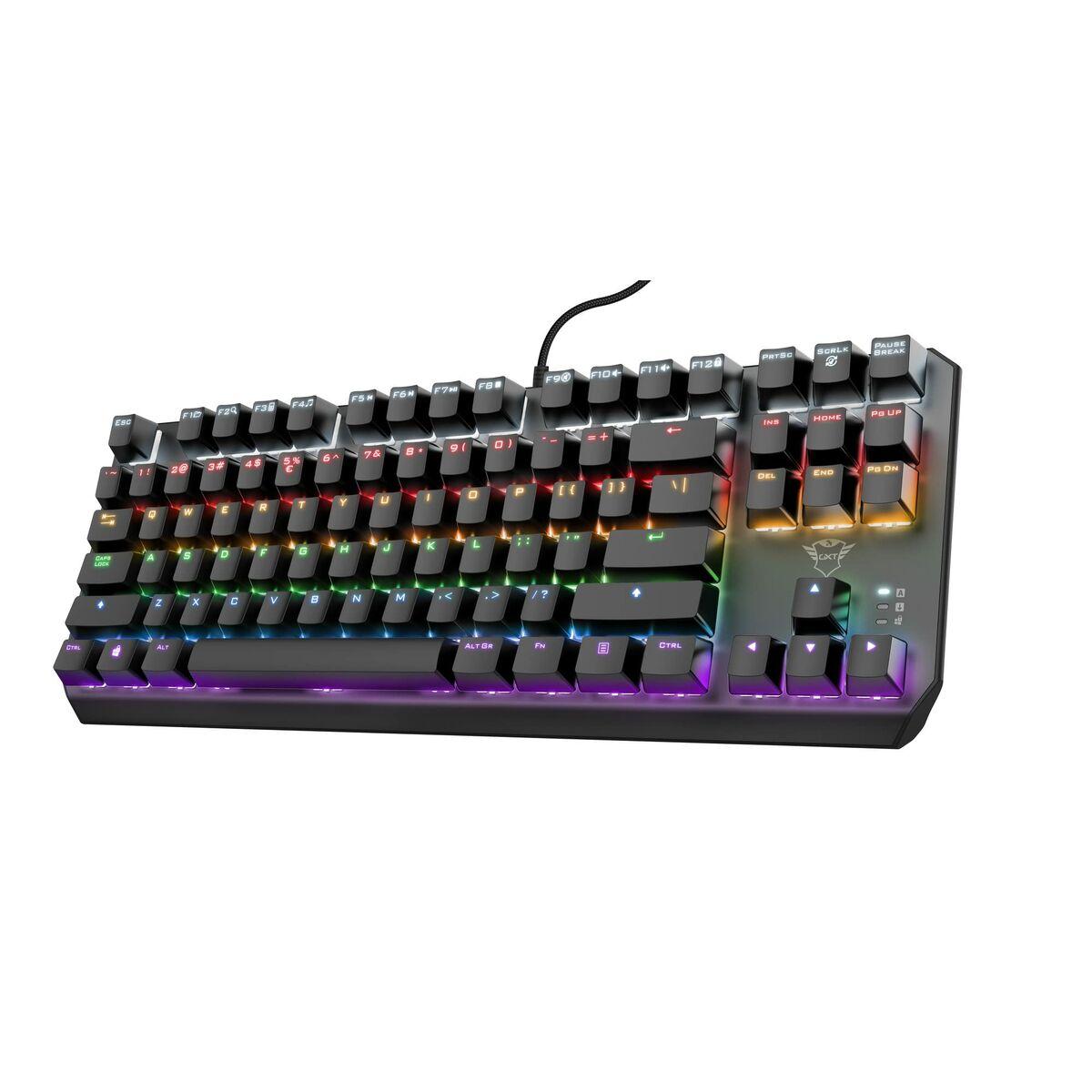Teclado Gaming Trust 24407 Preto Qwerty espanhol