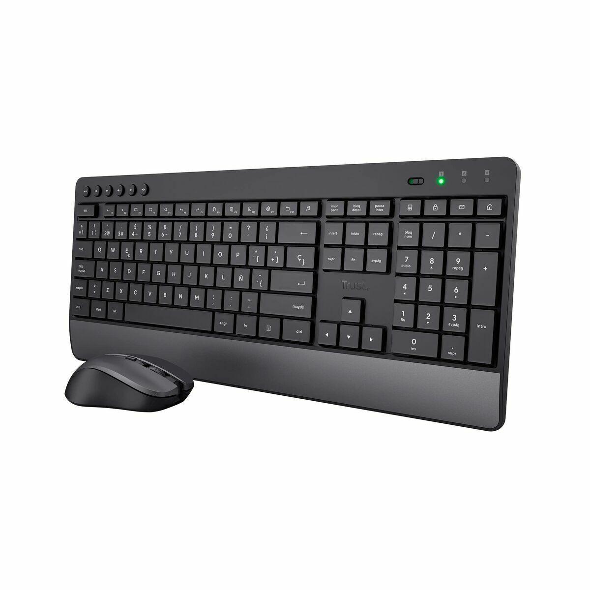 Teclado e Rato Trust Trezo Preto Qwerty espanhol Espanhol QZERTY