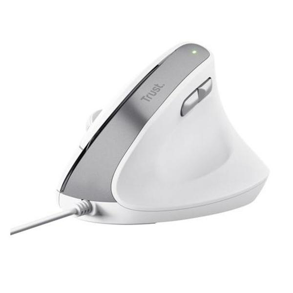 Rato Ergonómico Ótico Trust Bayo II Branco Preto 2400 dpi