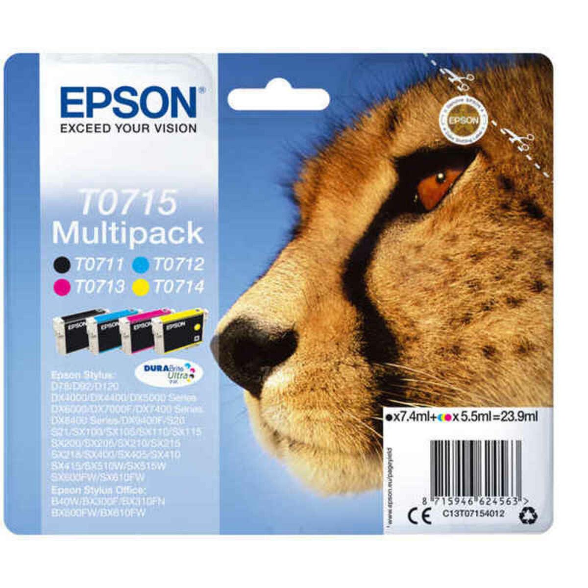 Tinteiro de Tinta Original Epson T0715 Multicolor Amarelo Preto Ciano Magenta