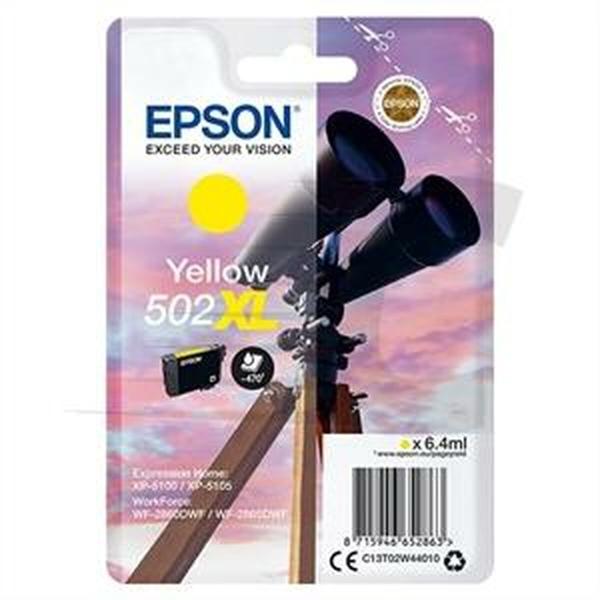 Tinteiro de Tinta Original Epson XP-5100 5105 WF2860DWF 2865DWF Nº 502XL Amarelo (10 Unidades)