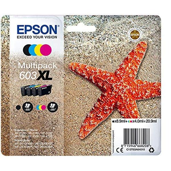 Tinteiro de Tinta Original Epson C13T03A64020 4 Peças Preto Multicolor