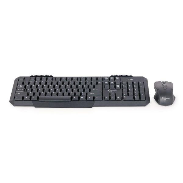 Teclado e Rato GEMBIRD KBS-WM-02 Preto Monocromática QWERTY Qwerty US