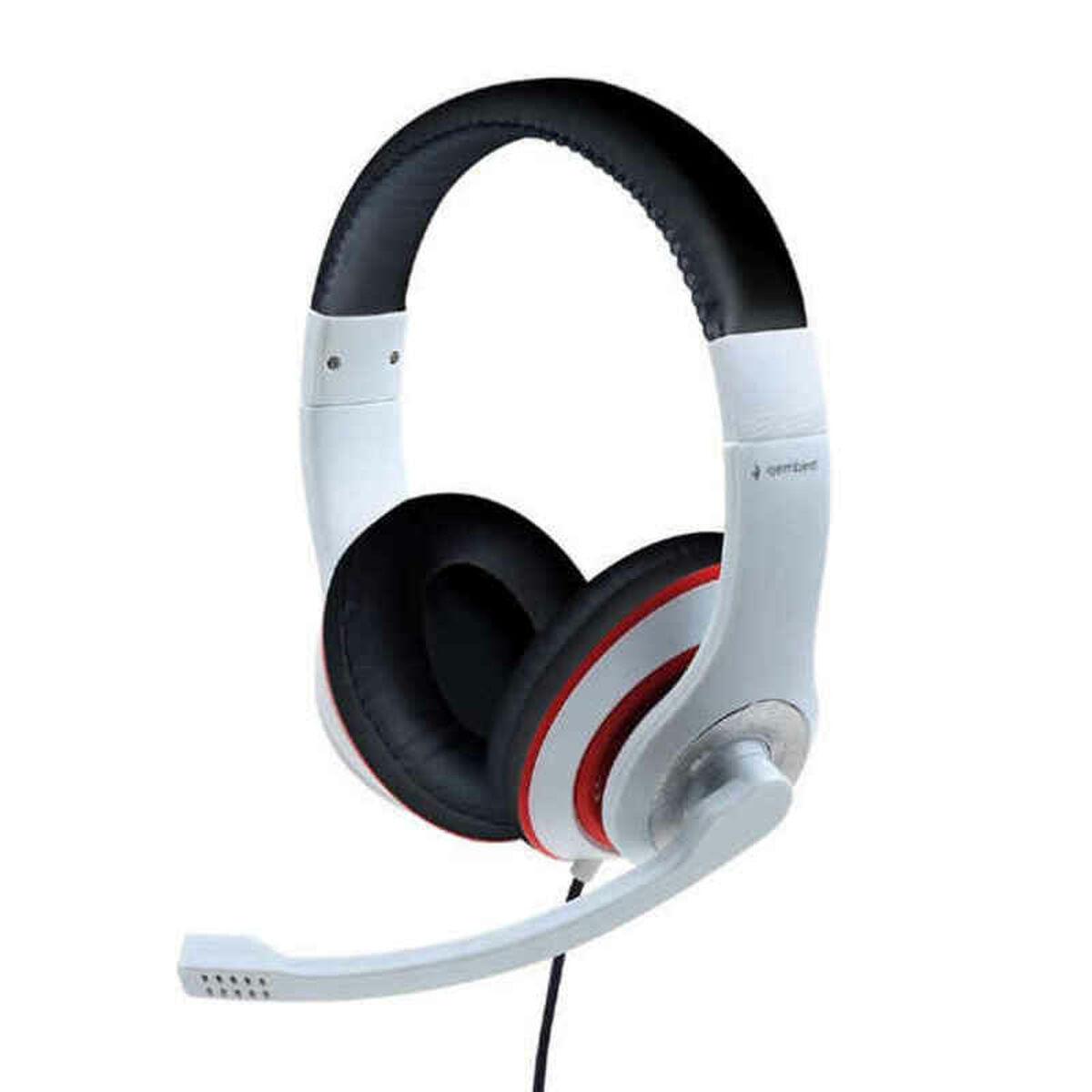 Auriculares com microfone GEMBIRD MHS-03-WTRDBK Branco