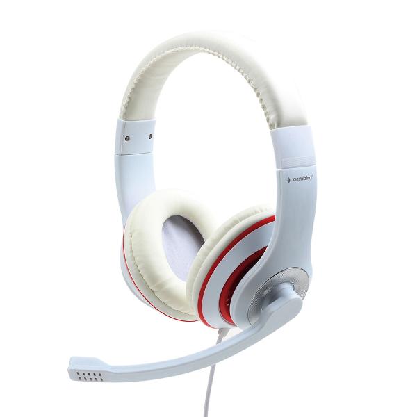 Auriculares com microfone GEMBIRD MHS-03-WTRD Branco