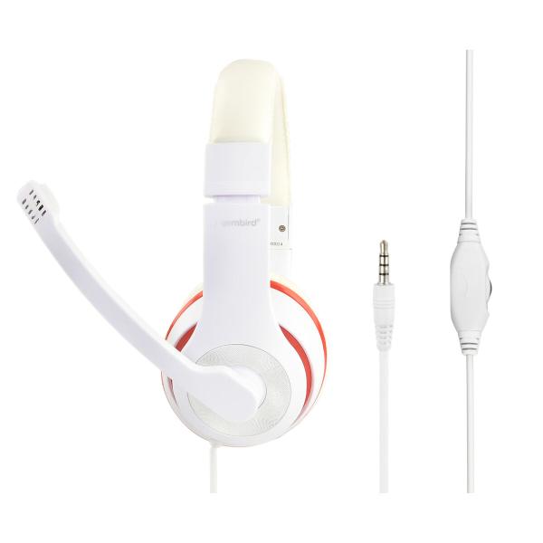 Auriculares com microfone GEMBIRD MHS-03-WTRD Branco
