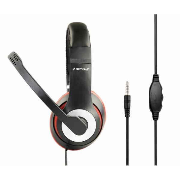 Auriculares com microfone GEMBIRD MHS-03-BKRD Preto