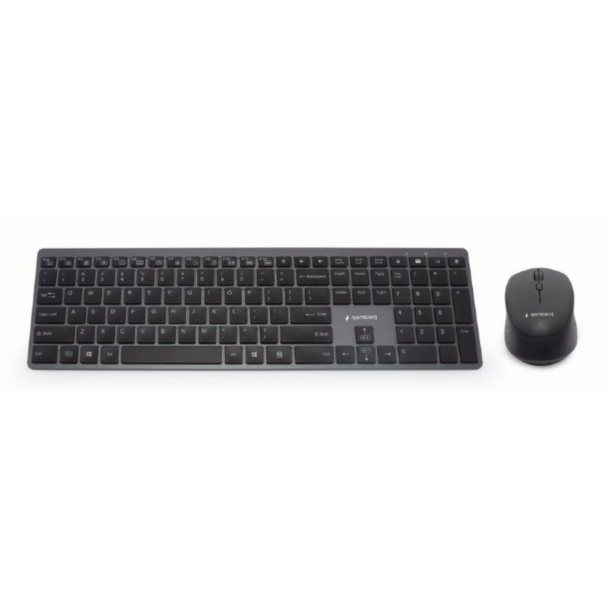 Teclado GEMBIRD KBS-ECLIPSE-M500-ES Preto Qwerty espanhol