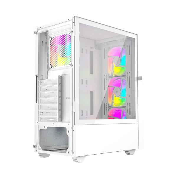 Caixa Semitorre ATX GEMBIRD Fornax 4000W ARGB Branco Multicolor