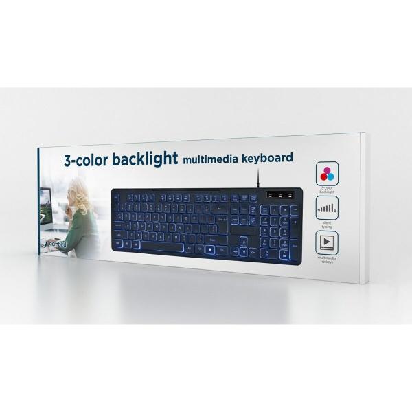 Teclado GEMBIRD KB-UML3-02 Preto Inglês EEUU QWERTY