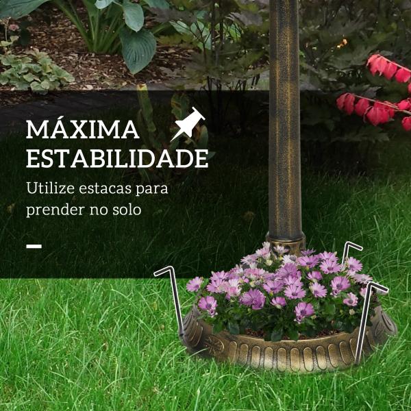 Banho para Pássaros de Jardim Exterior 81 cm com Design em Concha e Acabamento Envelhecido Leve e Resistente Bronze