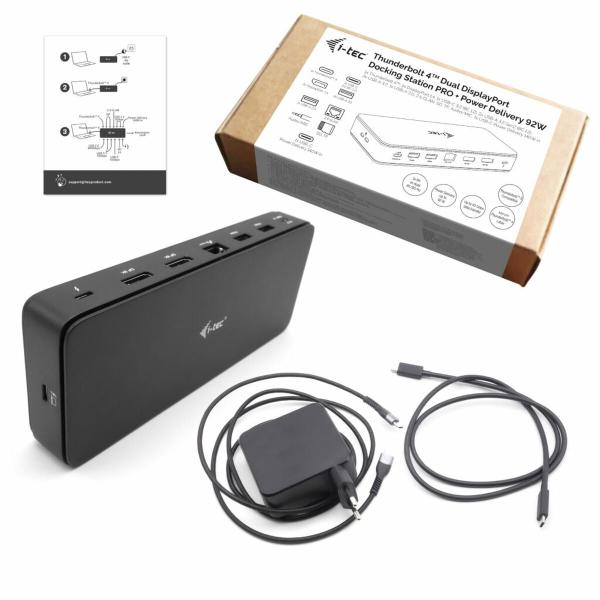 Hub USB i-Tec TB4DUALDPDOCKPDPRO Preto