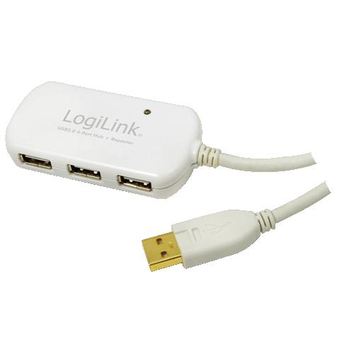 HUB 4 USB 2.0 UA0108 12 metros - LOGILINK