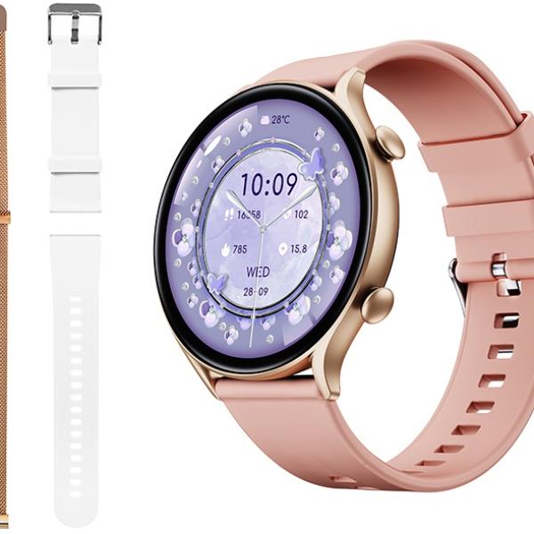 Smartwatch IPS 1,46 X19 IP68 c/ 3 Braceletes (Rosa) - BLOW