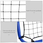 Rede de rebote dobrável para treinamento rebotador ajustável em 5 níveis em ângulo com tubo de aço 100x95x90 cm azul