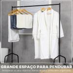 Charriot com Rodas 150x60x170 cm Organizador de Roupas com Rodas para Dormitório Entrada Corredor Preto