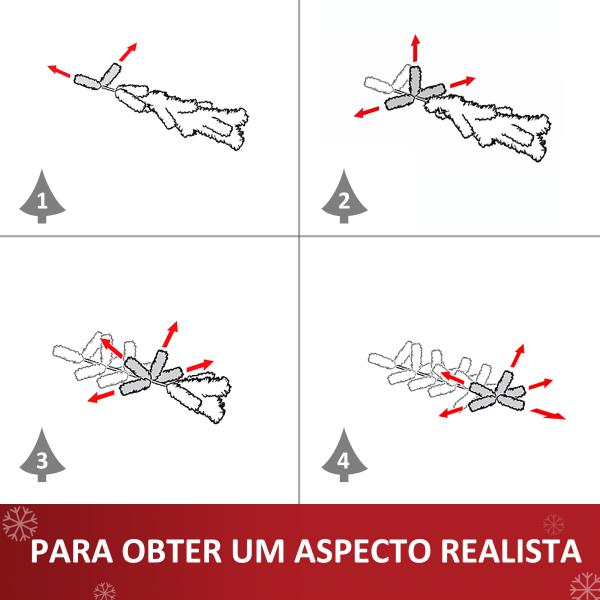 Árvore de Natal 180 cm Árvore de Natal Artificial com Luzes LED Fibra Óptica 230 Ramos de PVC e Suporte Metálico Ø82x180 cm Verde